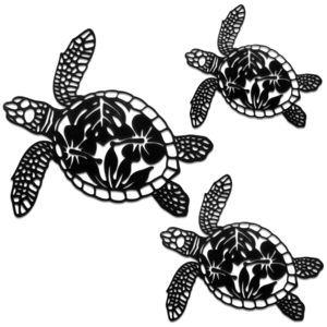 3 Pcs Metal Turtle Sea Wall Decor Beach Theme Decor Wall Art Decorations🥰